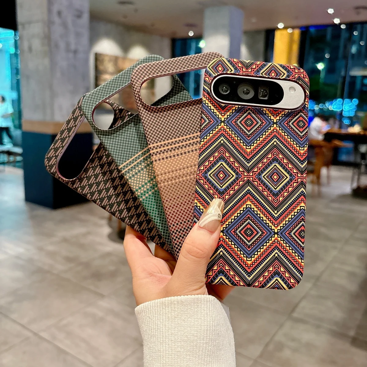 Carbon Fibre Texture Built-in Magnetic Phone Case For Google