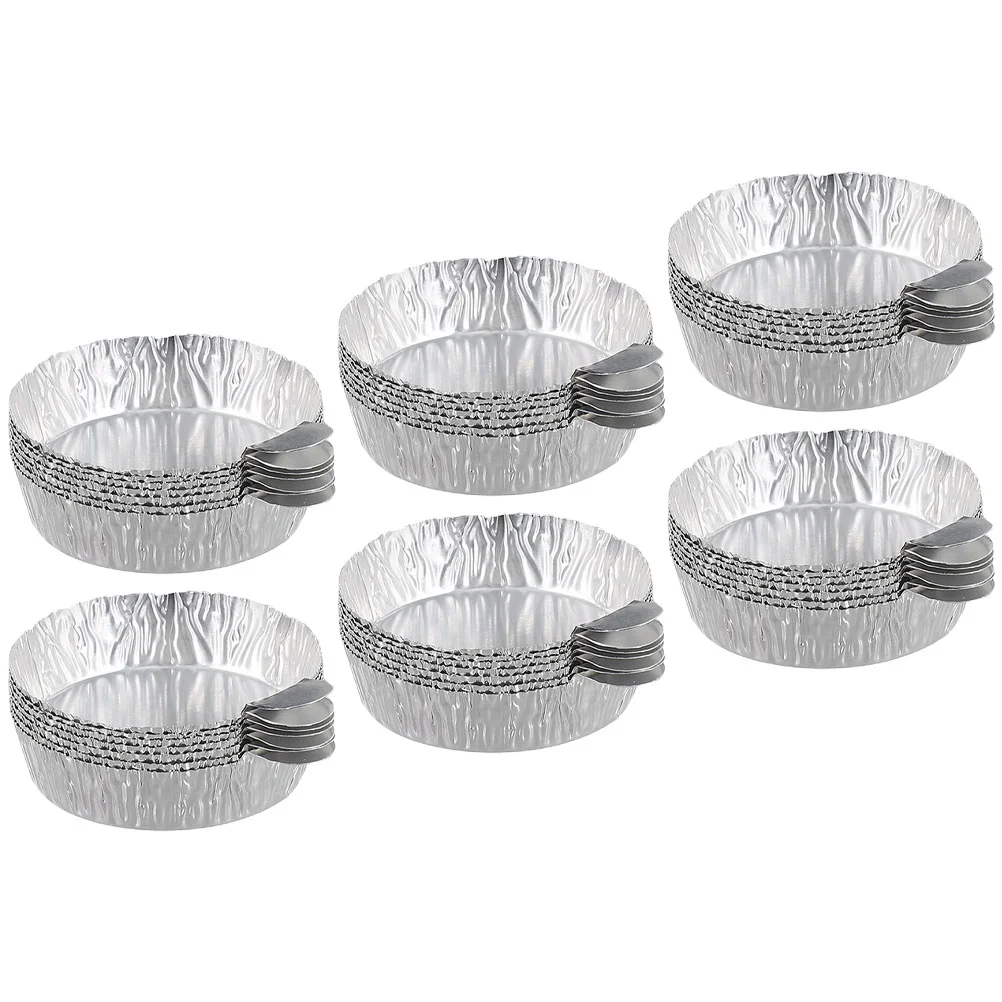 50 Pcs Pans Aluminum Foil Weighing Dish Surface Plate Glass Measuring Boats Silver Labs Supplies Tray