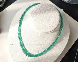 loose beads green gemstone AA Emerald roundelle faceted 3-4mm for DIY jewelry making wholesale beads nature 40cm