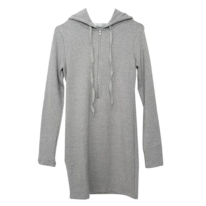 Moletom com capuz de algodão fino ajuste ort dr casual esportes zíper longo sve camada base ort saia cintura alta commute sle cor pura