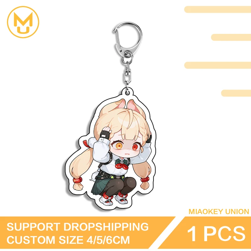 Zenless Zone Zero Lovely Q Edition Alice Key Chains Unique Popular Double Sided Pendant Props Novelty Video Game Pendant Decor
