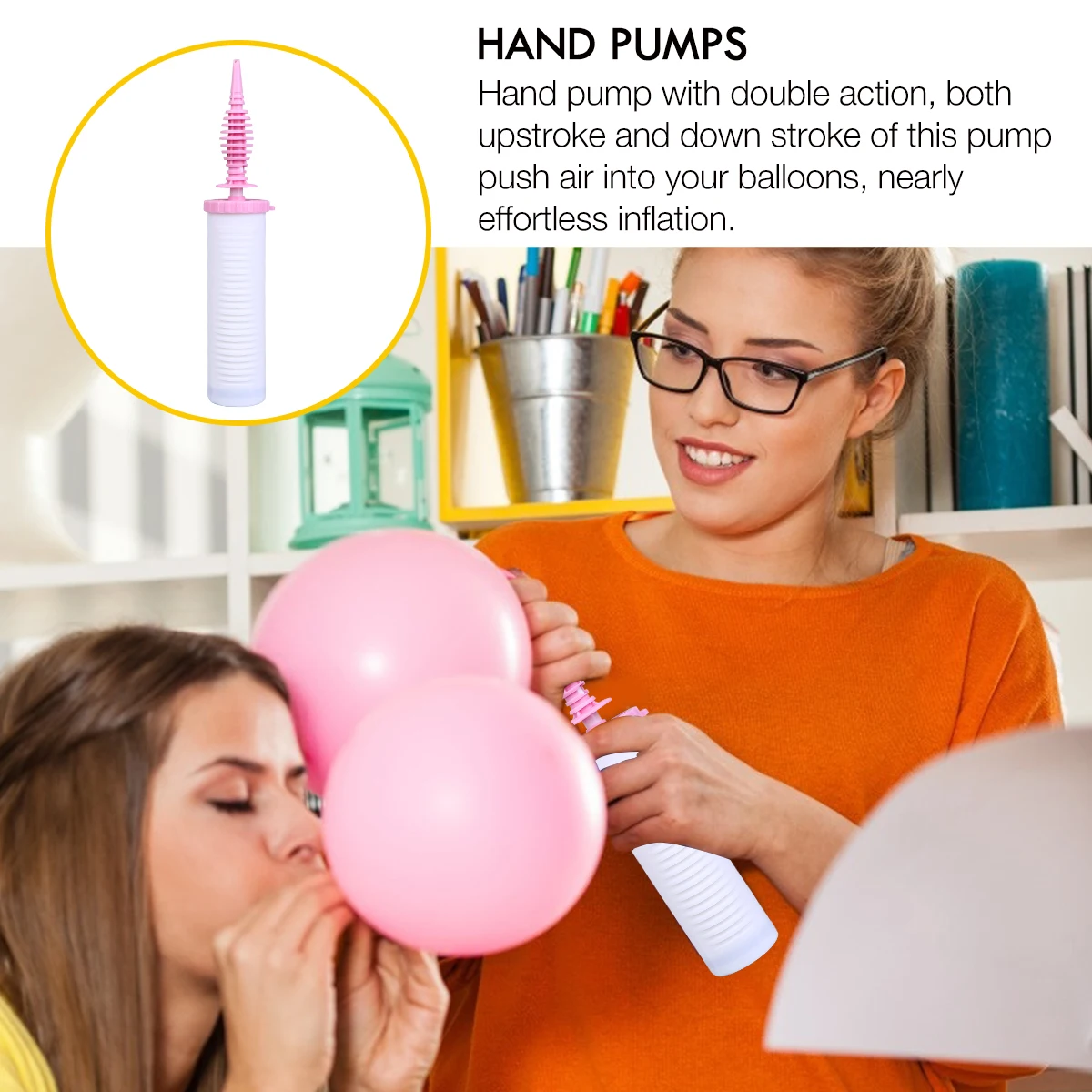 

Inflator Exhaust Pump Balloon Pumps for Balloons Strip Yoga White Hard Glue Hand-push