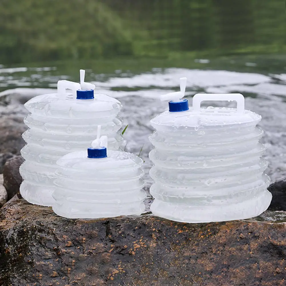 5L 10L 15L Collapsible Bucket Portable Water Tank Emergency Storage Containers for Outdoor Camping Hiking Car Driving Travel
