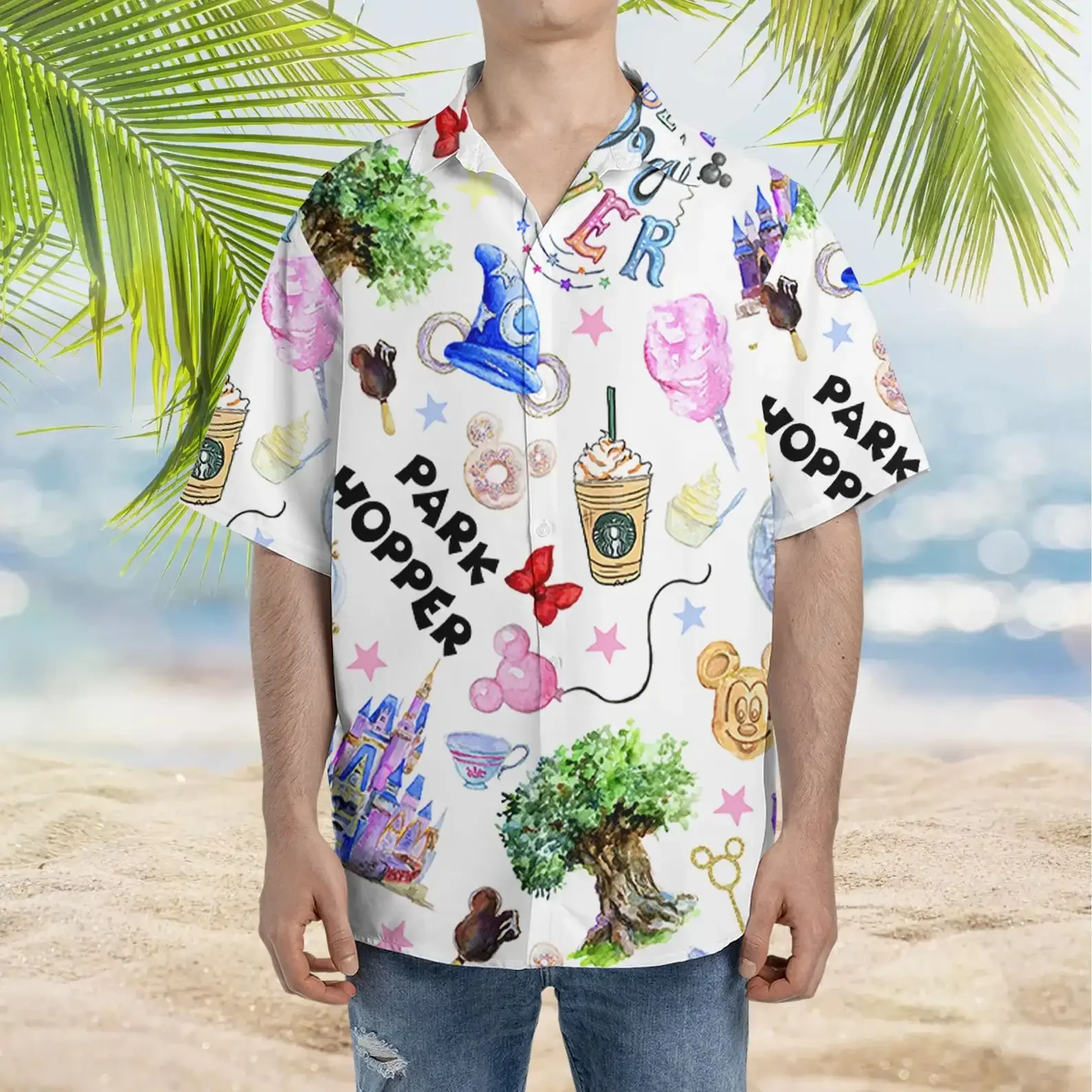 Disney Best Day Ever Hawaiian Shirt Men's Fashion Button Hawaiian Shirt Disney Castle Hawaiian Shirt Mickey Casual Beach Shirt