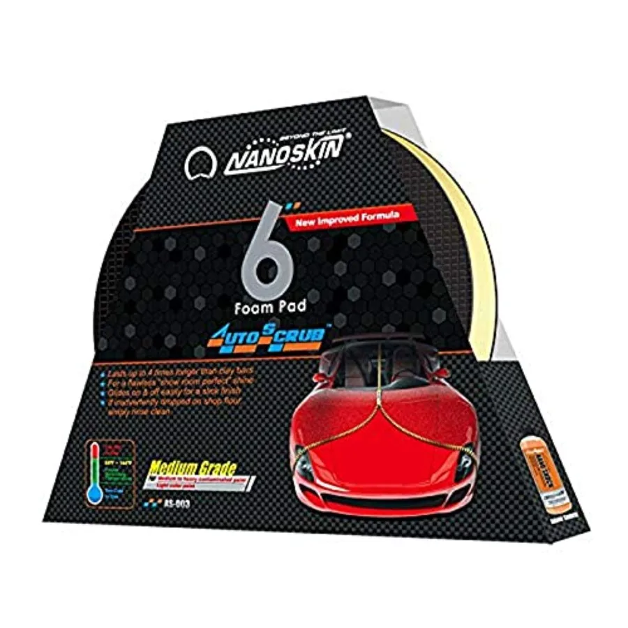 

AUTOSCRUB 6" Surface Prep Pad - Patented Clay Bar Replacement Tool to Remove Embedded Contaminants Before Wax and Coating Safe