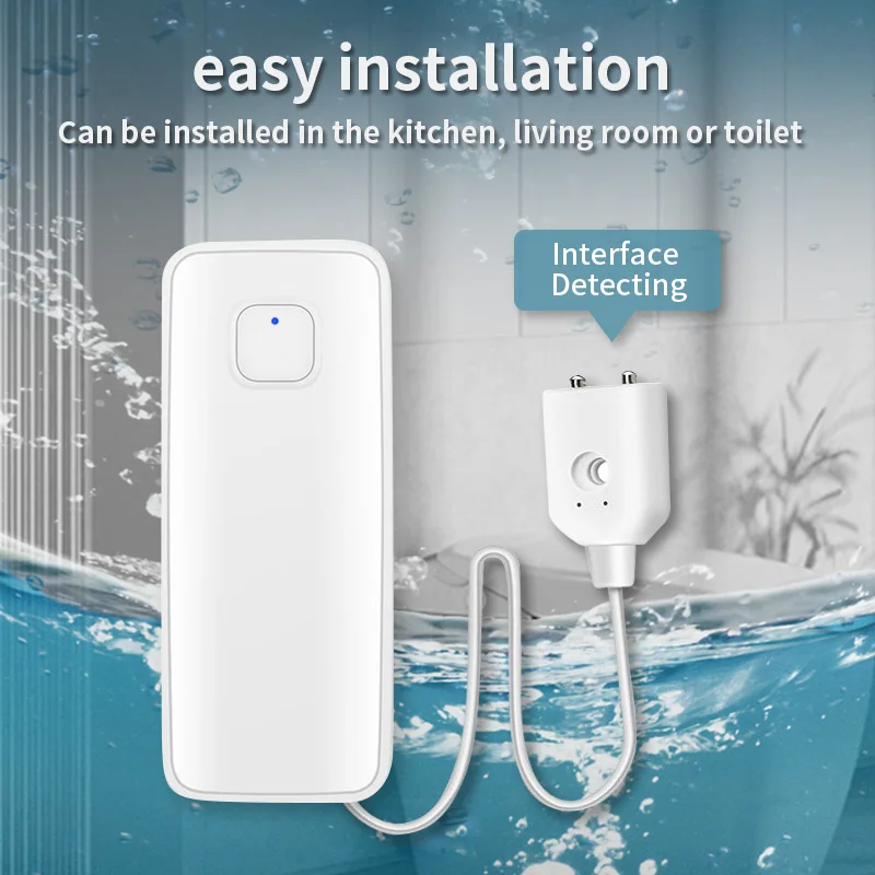 TNCE TUYA WIFI Smart Water Leak Sensor Water Overflow Level Detector Security Home Alarm Water Leakage Alarm APP Remote Monitor
