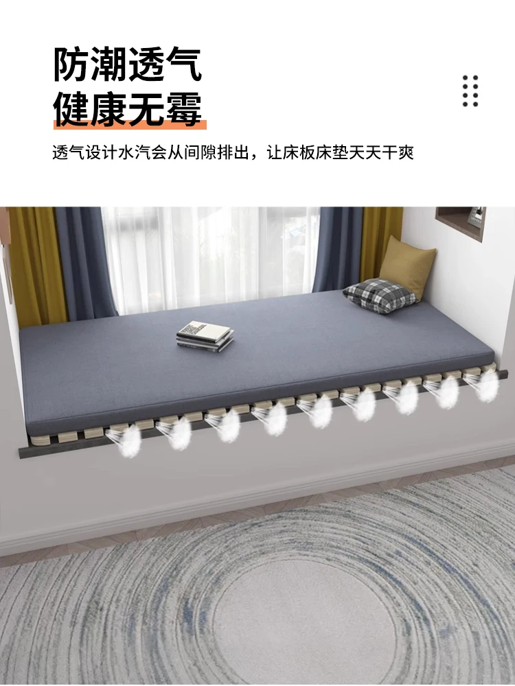 bay window tatami row skeleton breathable foldable solid wood hard bed board pine waist board pad
