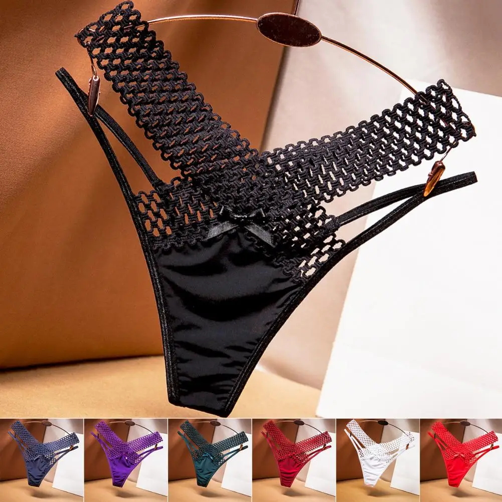 Women G-string Nylon Thin Strip French Style Ladies Sling Thong Hollowed Out Comfortable Women Underpants Daily Underpants