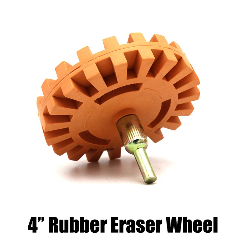 

4" 100mm Car Pneumatic Rubber Eraser Wheel 25mm Thick Pad Rubber Disk Decal Eraser Wheel Car Sticker Remover Paint Cleaning Tool