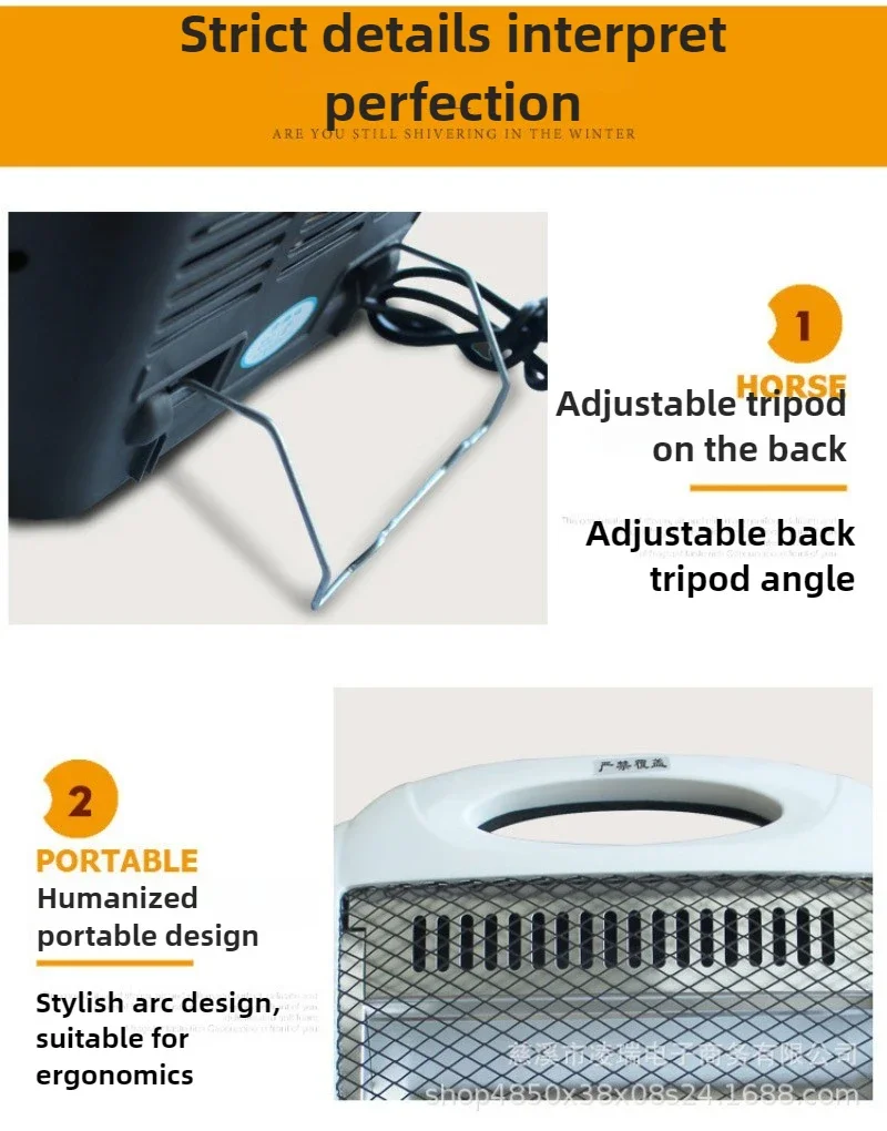 Настольный обогреватель Портативный электрический обогреватель Кварцевая трубка Отопление Маленькая бытовая энергосберегающая духовка Офисный мини-сброс Сбой питания ЕС