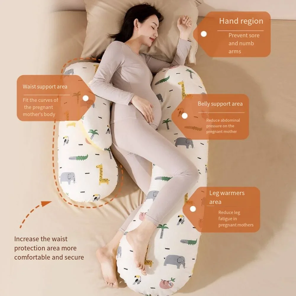 الصيف النساء الحوامل الاستلقاء على الجانب مع وسادة لحماية الخصر ودعم البطن على شكل حرف H وسادة طويلة للمرحلة الكاملة