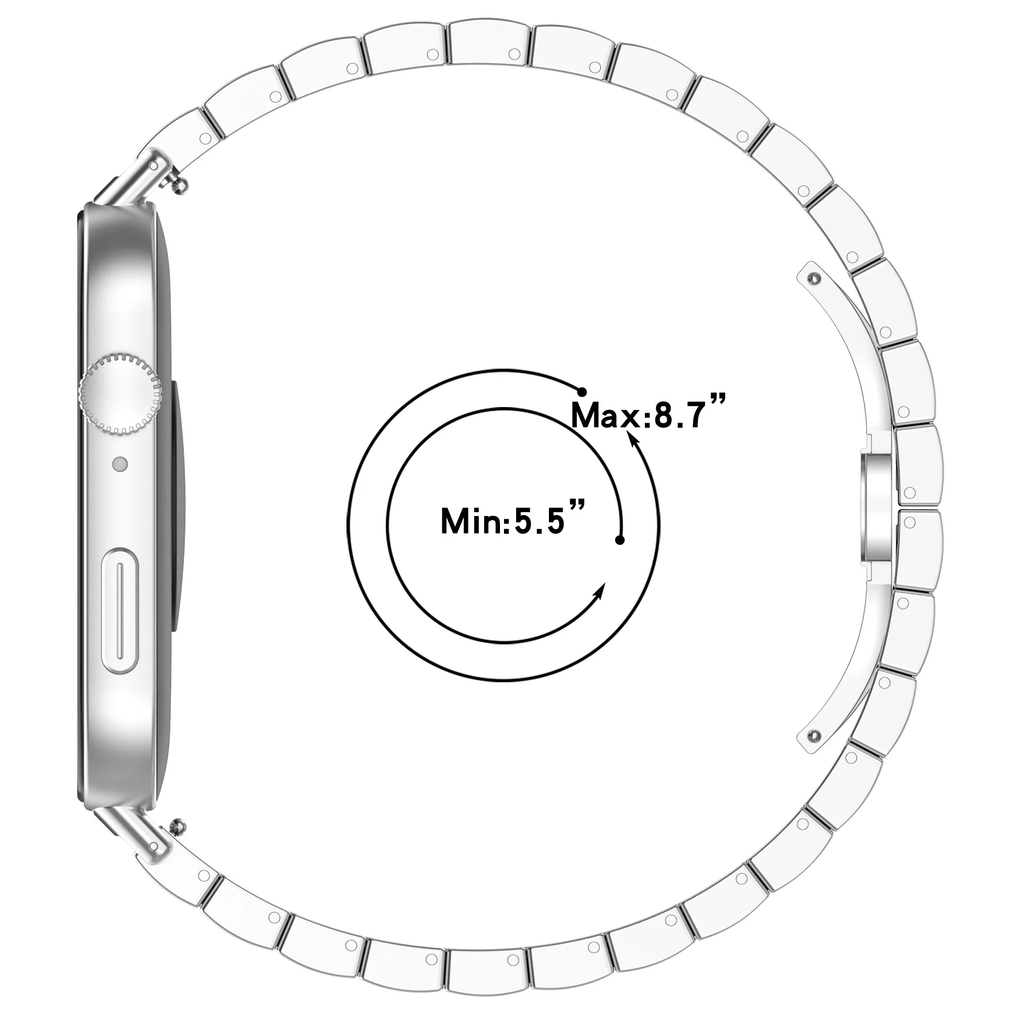 Huaweiステンレススチールスポーツブレスレット,金属製バンド,スマートウォッチアクセサリー,20mm