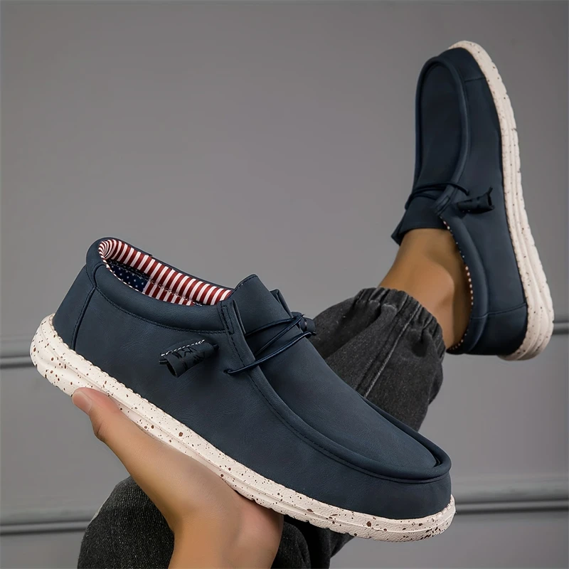 Trend Blue Men's Loafers Large Size 49 50 Comfortable Lightweight Slip-on Flat Shoes Man Moccasins Leather Casual Shoes For Men