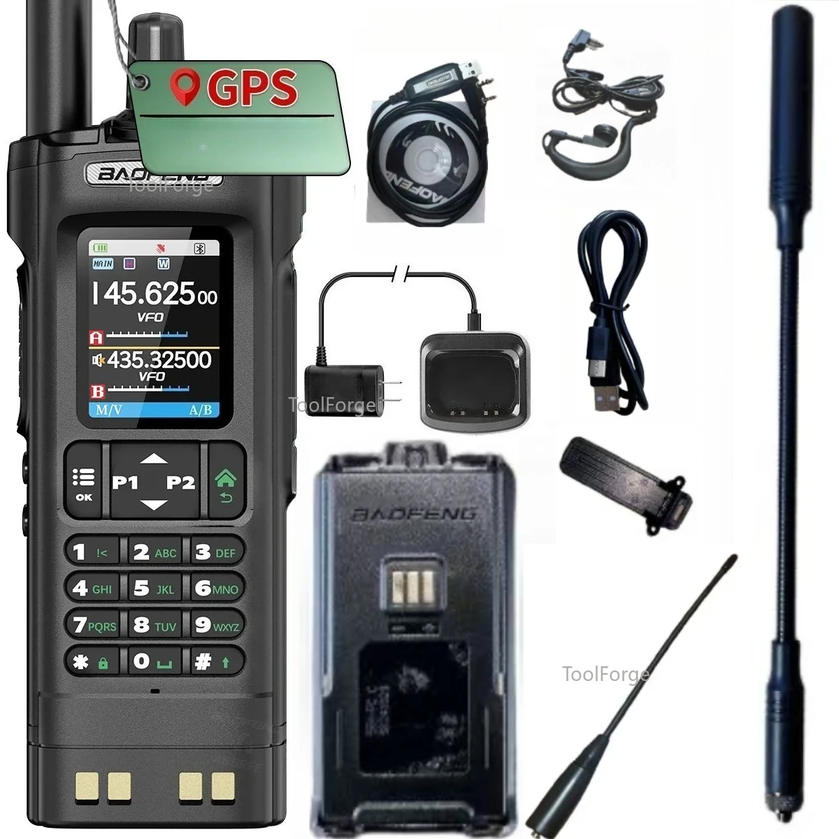 BAOFENG UV-32 GPS Walkie Talkie 10W Air Band Bluetooth Programming Wireless Copy Frequency Full Band FM Long Range Two Way Radio