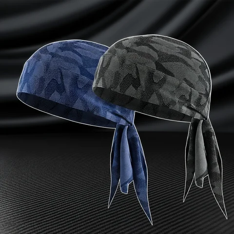 Running Bandana Caps Summer Breathable Running Caps Pirate Hat Outdoor Sport Sun Protection Headscarf Cycling Helmet Liner Quick Dry Beanies Bandana