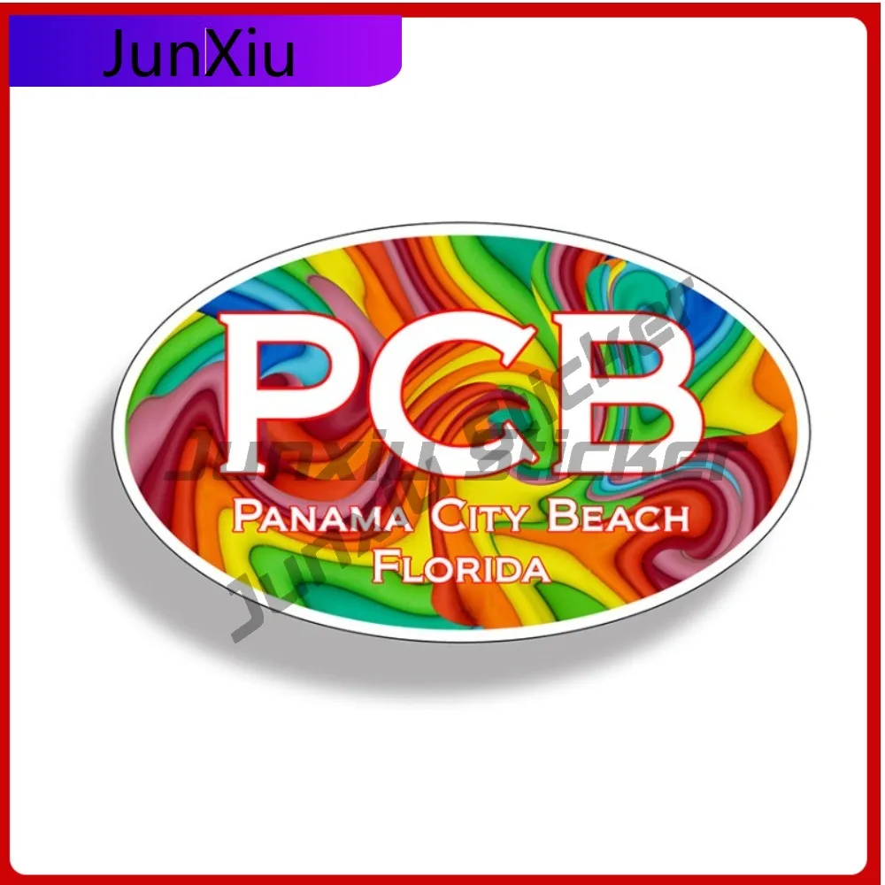 

Наклейка в стиле ретро Panama City Beach PCB, виниловая, водонепроницаемая, для автомобиля, ноутбука, окна, бампера