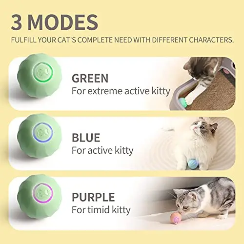 2023 Cheerble Cat Ball Toys Automatic Rolling Smart Cat Toys Tease Cats Dogs Intelligent Automatic Chargeble Bite-resistant Ball