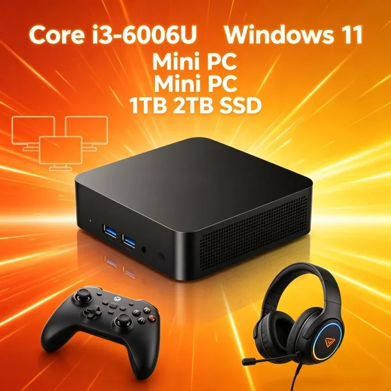

Core i3-6006U 32GB RAM 1TB/2TB SSD Windows 11 Pro Mini PC WiFi6 BT5.2 4K HD Office Gaming PC, Versatile with 3 Years Warranty