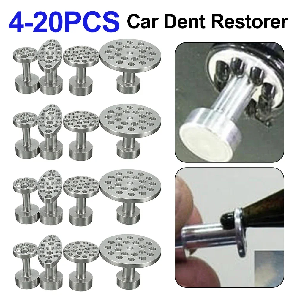 

Car Body Paintless Dent Hail Buckle Aluminum Alloy Glue Puller Tabs Remover Automobile Repair Set Paint Dent Repair Tool 4-20PCS