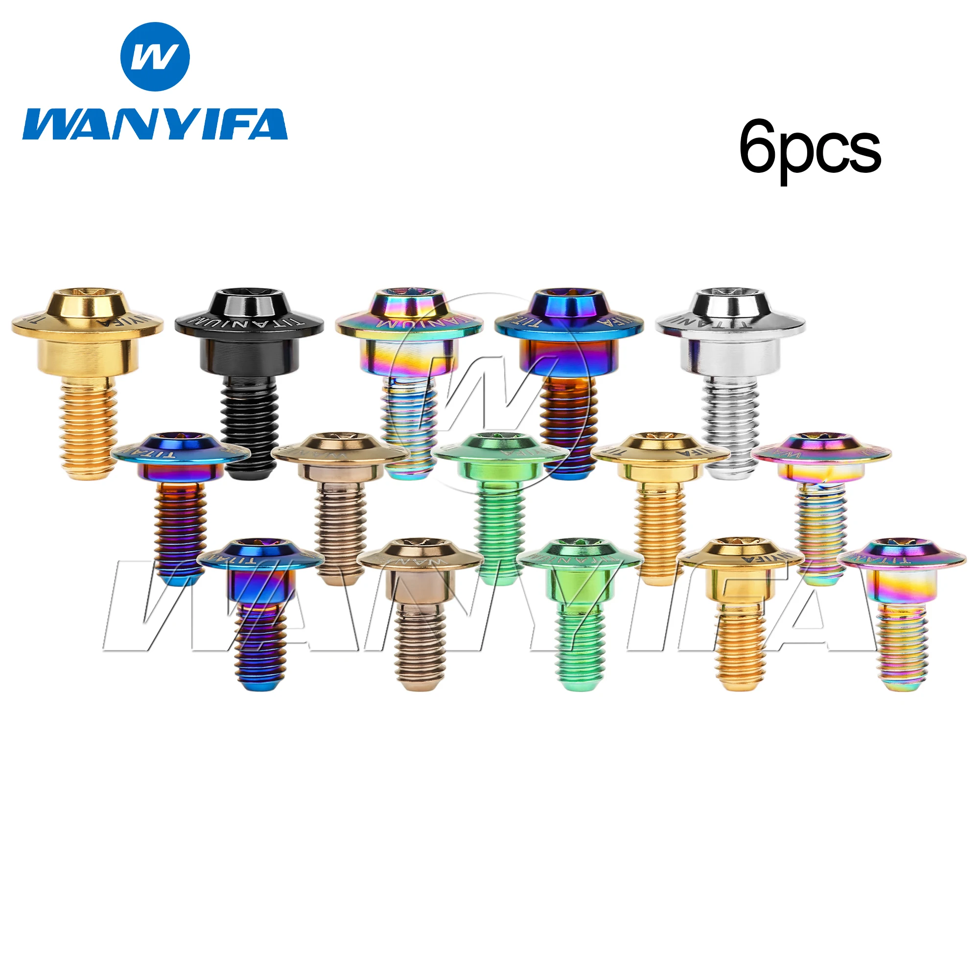 Wanyifa 6pcs Titanium Bolts M5/M6x11-22mm Torx Head Step Screw for Locomotive Motorcycle Shell Modification Specialized Screws