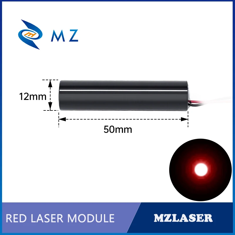 Compact Red Round Dot Laser Diode Module 638nm D12mm 30mW 50mW 3V 5V 12V 24V Industrial Grade for Woodworking Machinery Parts
