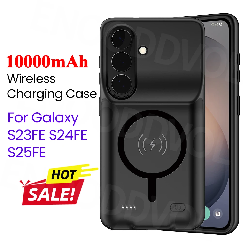 10000mAh Battery Case for Galaxy S23FE S24FE S25FE Portable Protective Wireless Charging Case Support Carplay S23FE Power Bank