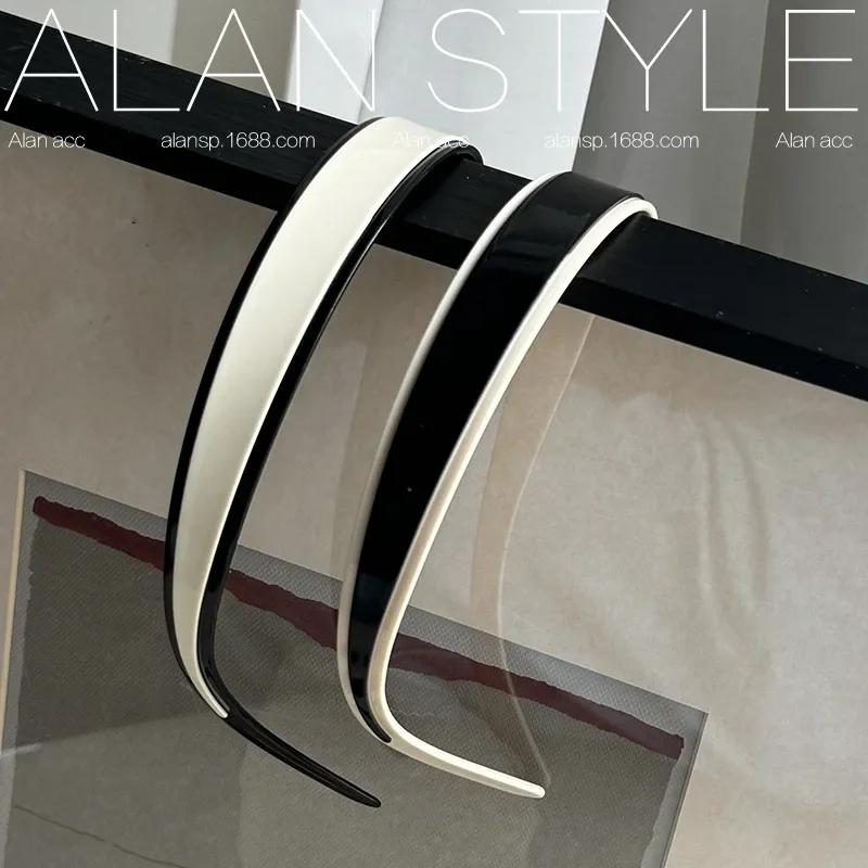 

Black White Hair Bands for Girls and Women Acetate Headband Headwear Hair Accessories Elegant Simple Style Hairband