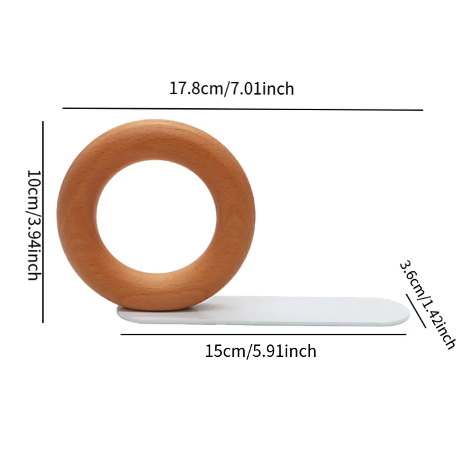 Wood Book End Organizer Decoration Anti Slip Geometric Book Support Tabletop Ornament for Shelves Library School Home Desktop