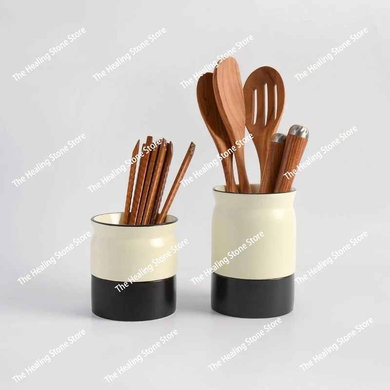 Utensil Drain Bucket Cutlery Drainer Holder Kitchen Tableware Storage Bucket Ceramics Chopstick Spoon Storage Rack Kitchen Tools