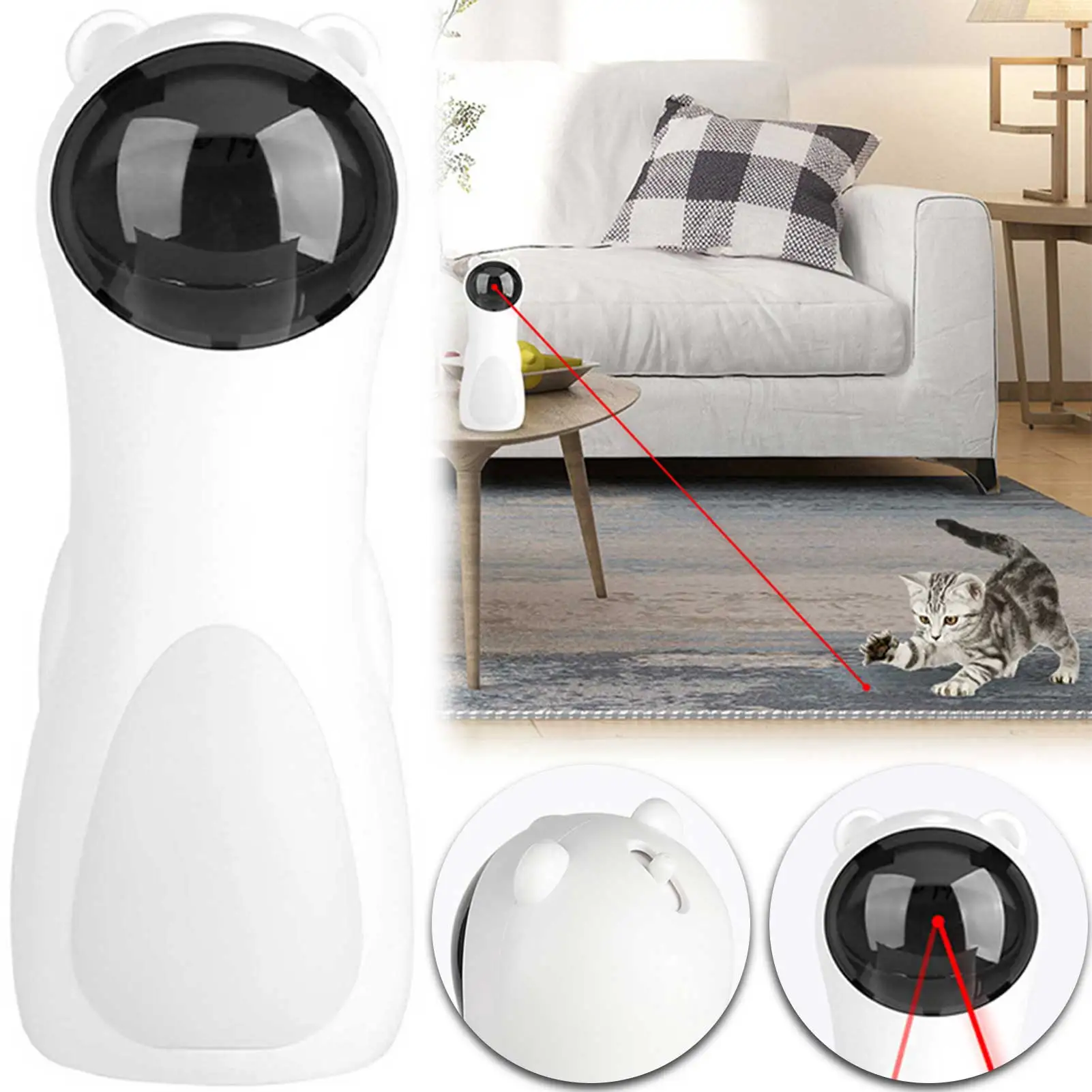 Jouet laser LED coule automatique pour chat, chargement USB, jouets d'intérieur pour animaux de compagnie, anciers électrique Javier, accessoires pour animaux de compagnie