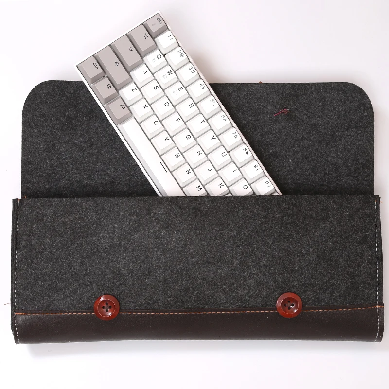 Keyboard Carrying Case Bag PU Felt Mechanical Keyboard Suitcase Portable Storage Cover Dust Bag