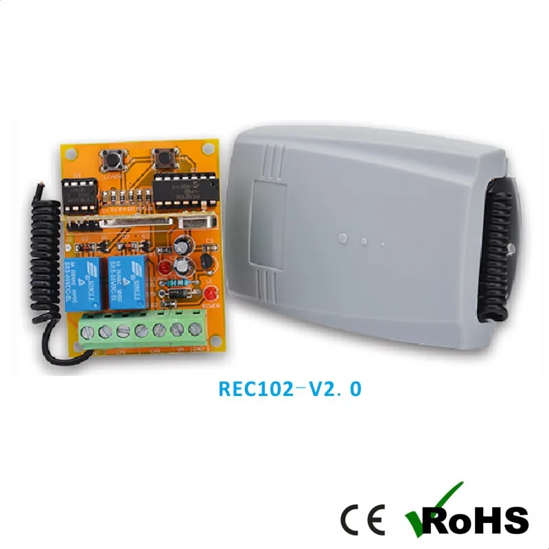 Receptor de control remoto de código abierto inalámbrico Universal, varios controladores de control remoto de puerta, 12v/24v CA/CC, 433MHZ