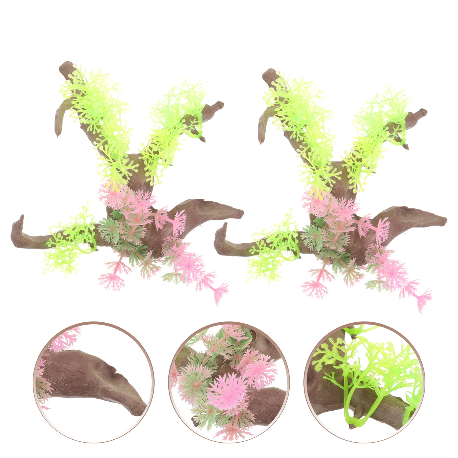 

2pcs Plastic Artificial Plant For Fish Tank Plants for Fish Tank Decoration Realistic Artificial Plant Accessories Long Serving