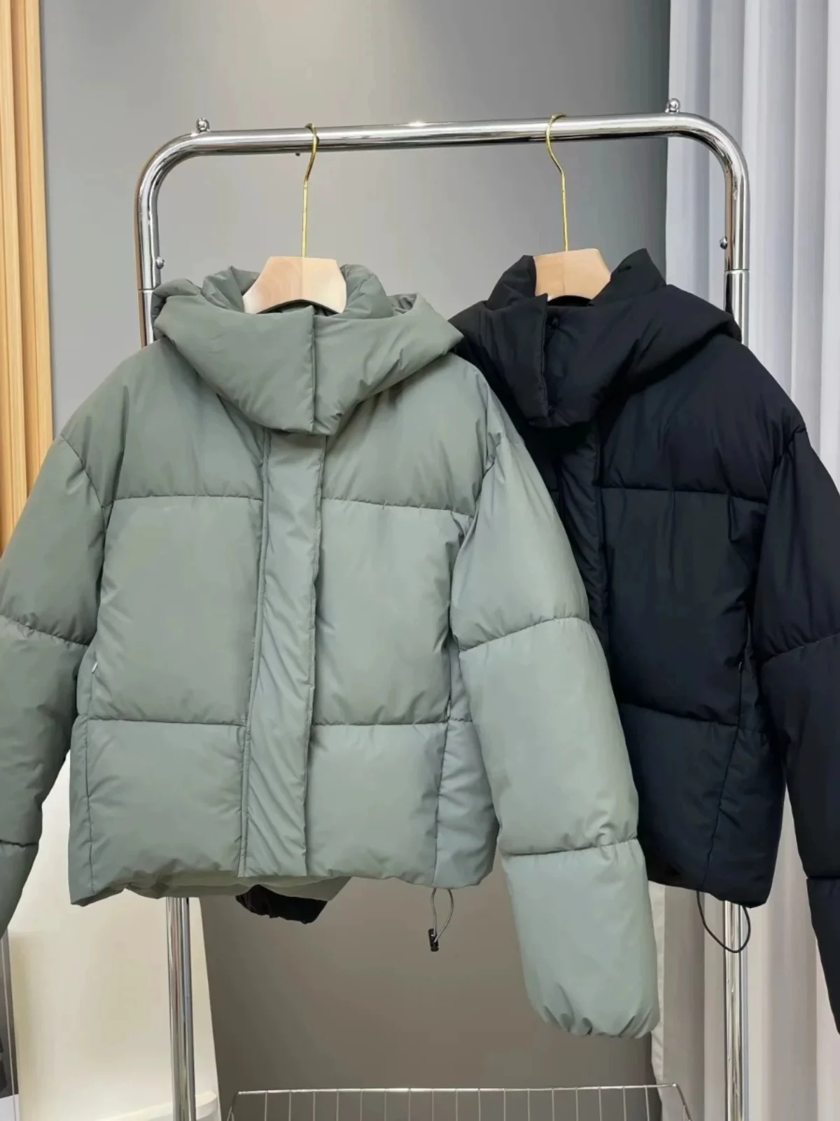 

Winter Thiened Warm Puffy Bread Coat Cotton Jaet Loose Fit Sli Hat Included Women's Faion Cotton Padded Coat