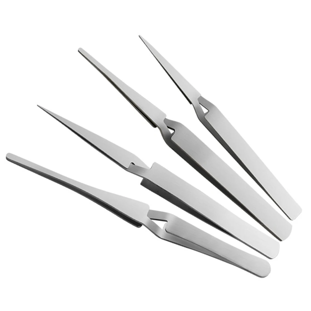 Tweezers Stainless Steel Non-slip Cross Lock Reverse Action Tweezer  Maintenance Tools For Integrated Circuit Maintenance