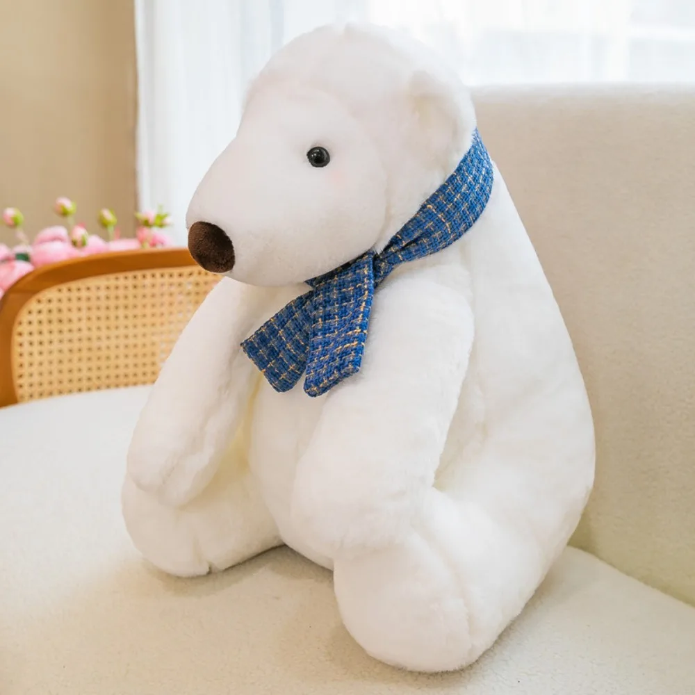 

Scarf Polar Bear Plush Toy Collection Soft Stuffed Polar Bear Doll Fluffy Cartoon Animal Plush Doll Children Girls Boys