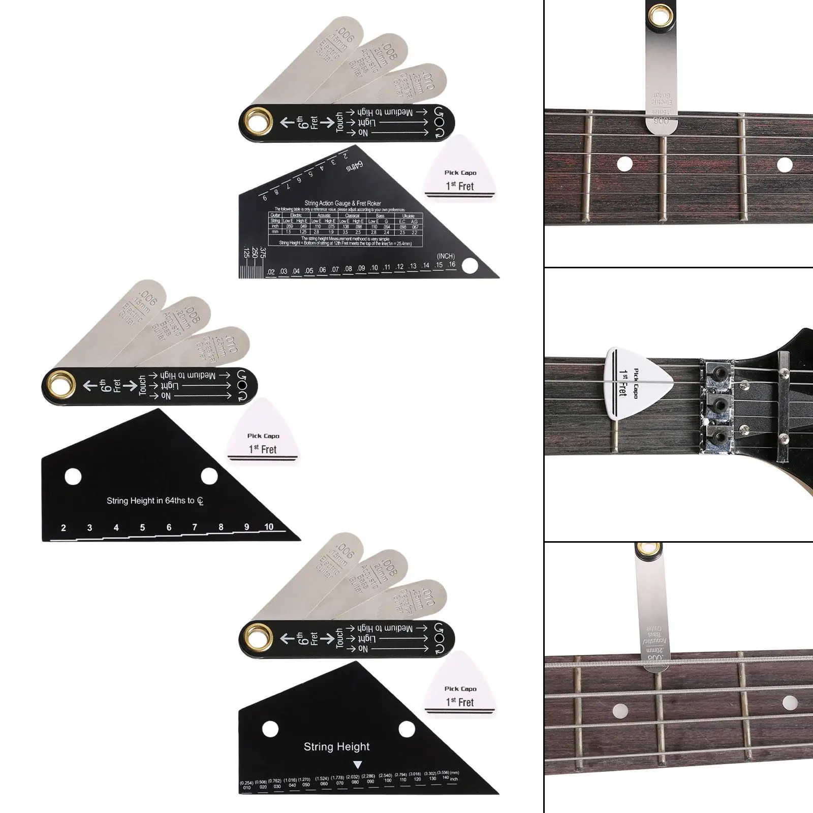 

Портативная гитарная струна из нержавеющей стали, линейка, карта, инструмент для электрогитары, акустический бас-инструмент, настройка
