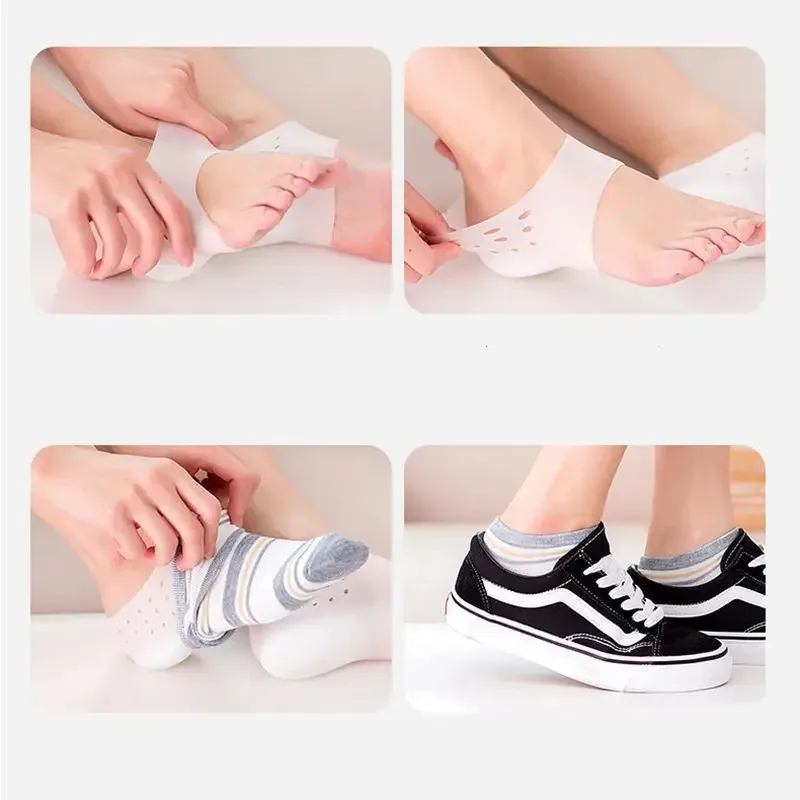 1 paire de semelles intérieures invisibles en Silicone pour hommes et femmes, respirantes et confortables, haute flexibilité