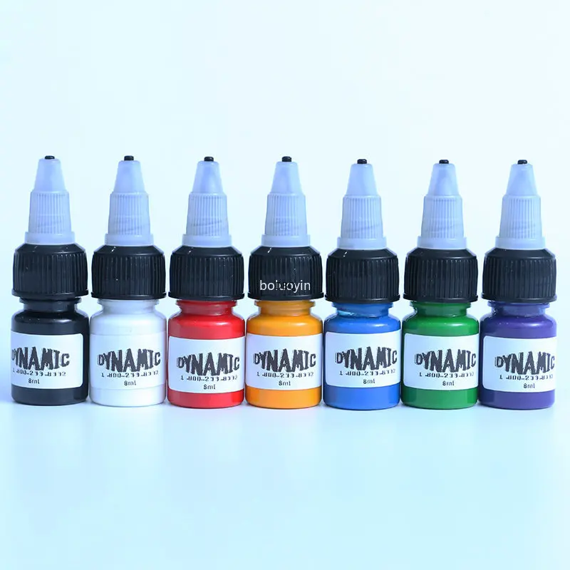 Conjunto de mini tinta para tatuagem permanente, pigmento vegetal natural, garrafa 8ml, 10pcs