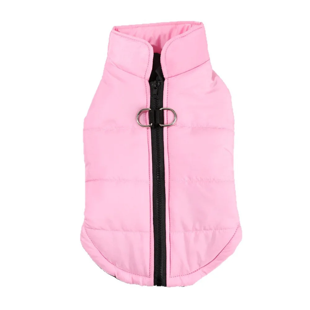 ملابس الحيوانات الأليفة لخريف وشتاء، ملابس سميكة للكلاب، سترة قطنية دافئة، سترة بلون سادة، سترة مقاومة للماء والرياح
