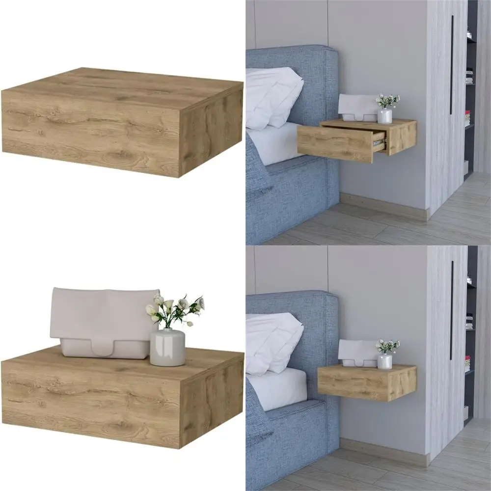 

macadamia wooden 1-drawer floating nightstand, vienna style