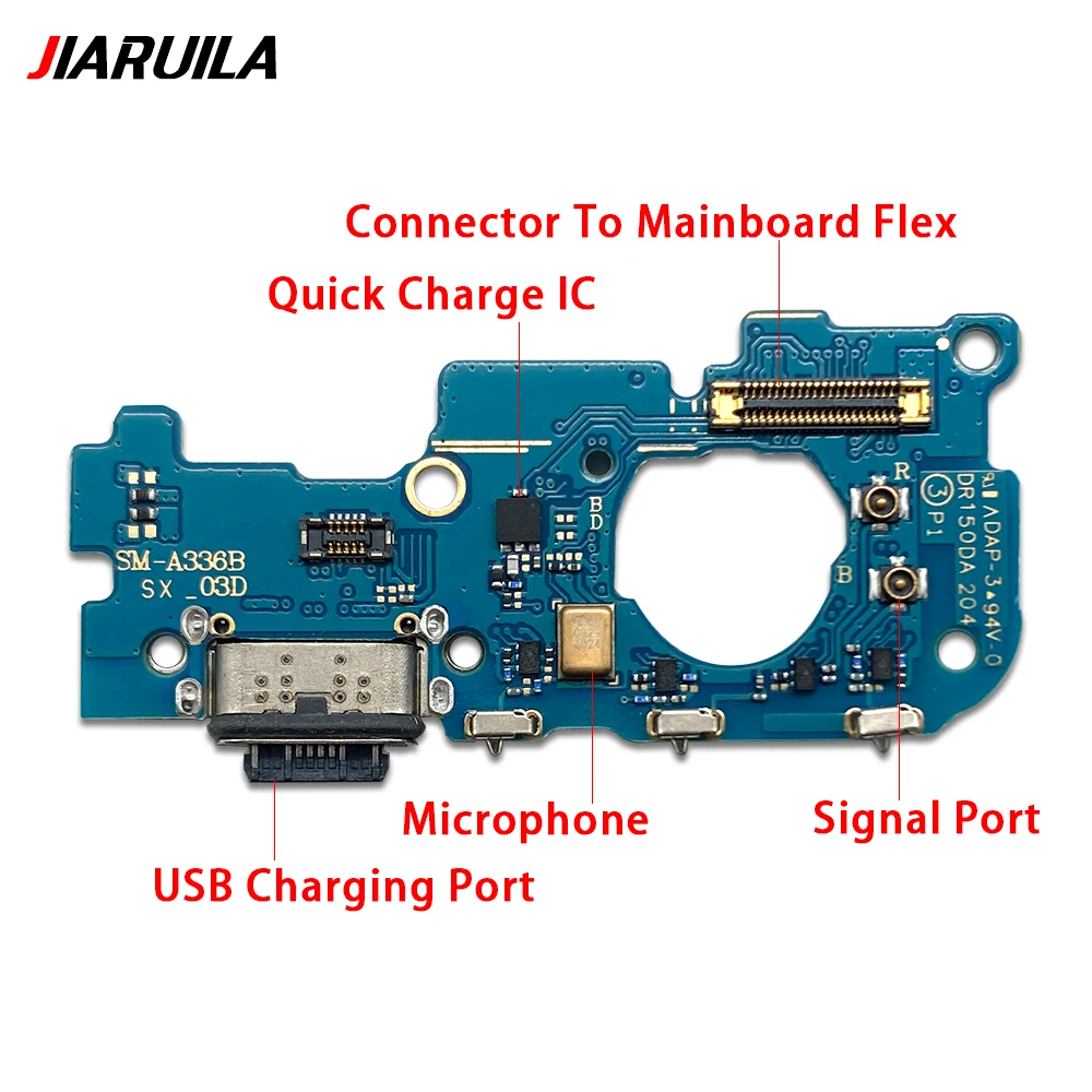 20Pcs，For Samsung A04E A04 Core A05 A05S A14 5G A146B A33 A336 USB Sub Mic Board Dock Charger Connector Charging Port Flex Cable