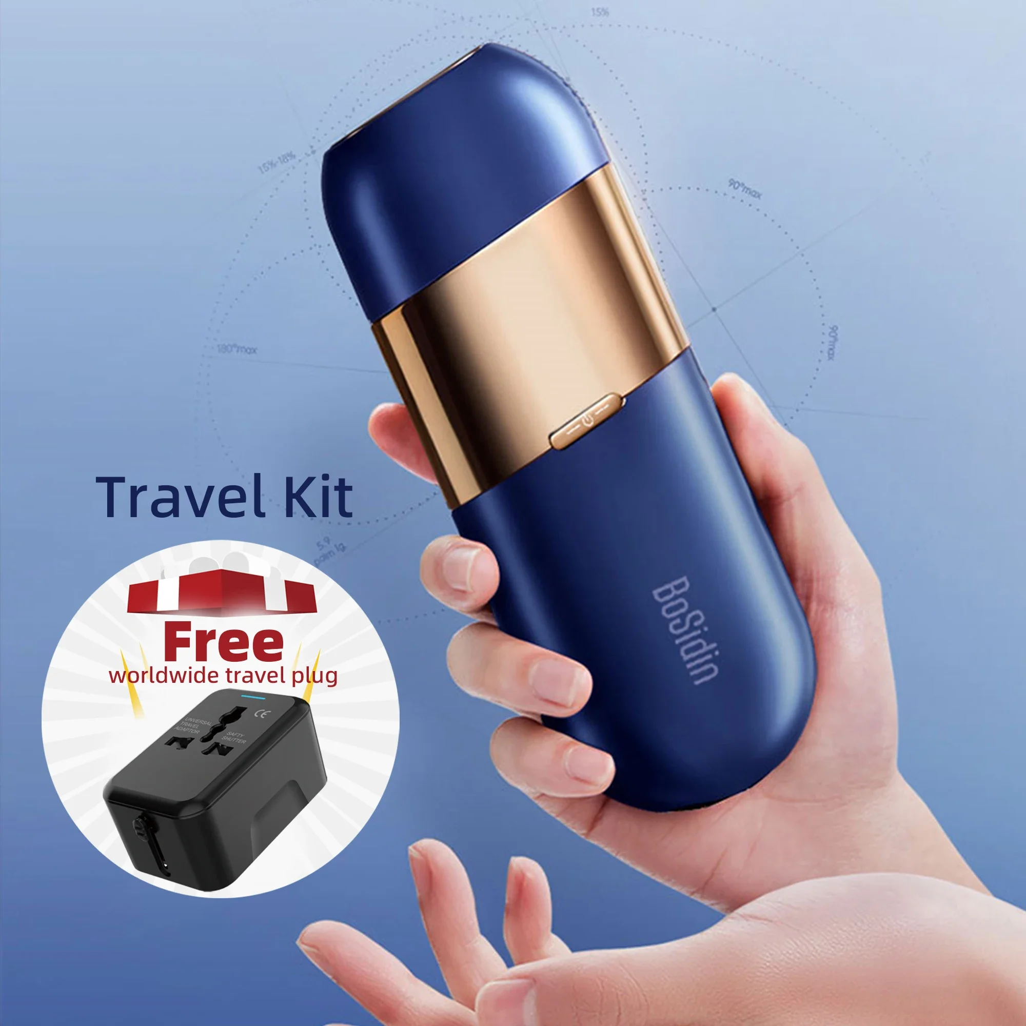 Bosidin IPL Pulsed Light Hair Removal Device Ice Cooling System Home Use Shaving Removal Unlimited Flash for Women Body Face