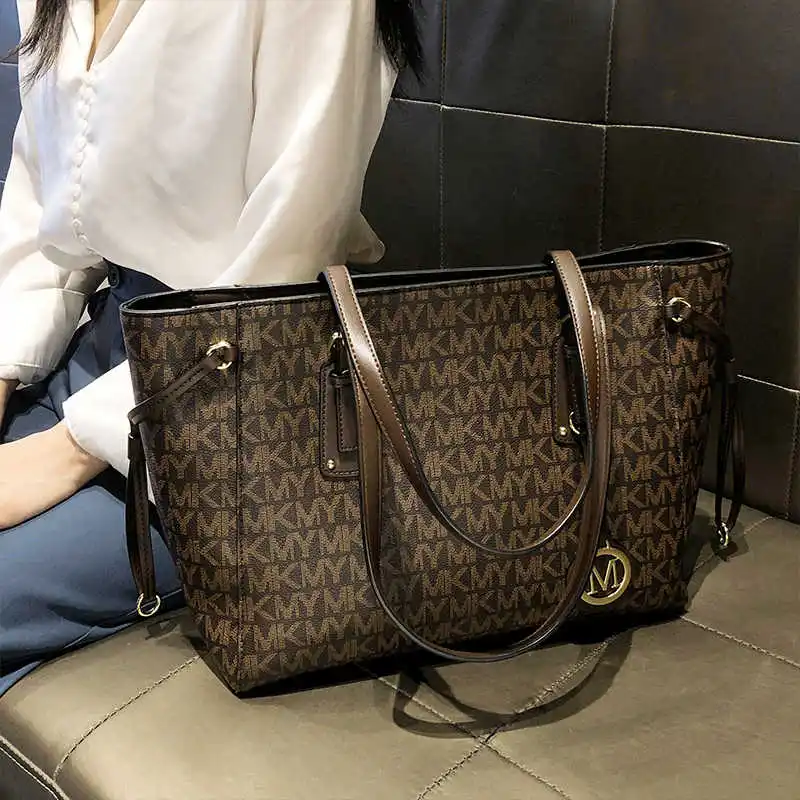 

Women High Quality Trendy Tote Bag Top-handle Satchel Shoulder Bag Letter Design Large shopping Weekend PVC Ladies Handbag Purse