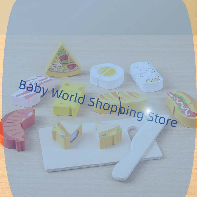 1 セットシミュレーション切断フルーツ食品ゲームプレイキッチンアクセサリーモンテッソーリ教育玩具子供のための木製ふりおもちゃ