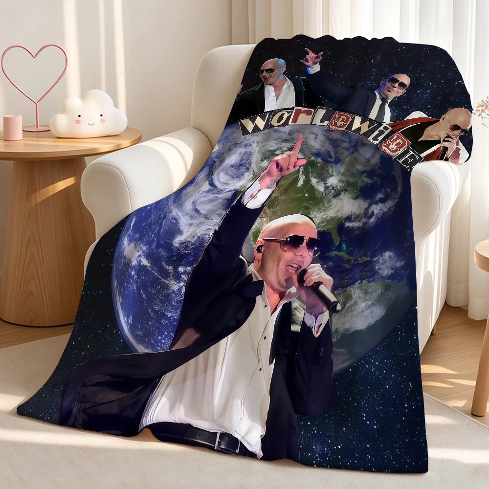 Funny Singer Pitbull Mr. Worldwide Blanket Perfect For Sofas Beds Offices Travel Chairs Warm Thick Plush Blanket All Season Use