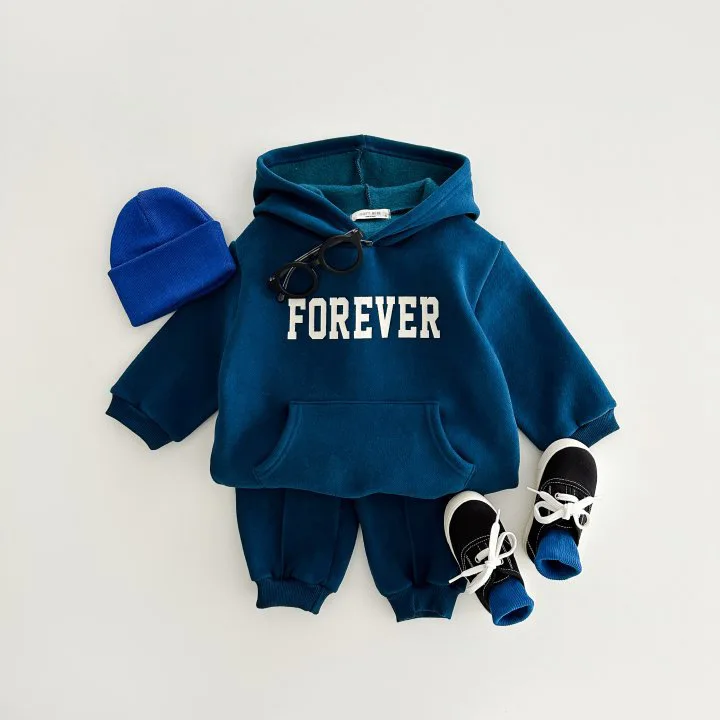 Winter New Baby Warm Clothes Set Infant Fleece Hooded Sweatshirt + Pants 2pcs Suit Plus Velvet Thick Children Sports Outfits