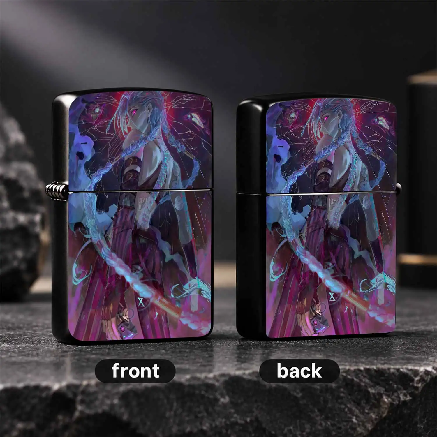 Cyber Anime Character Themed Portable Lighter, Trendy Art Accessory For Daily Carrying, Ideal Unique Gift For Festivals, Stylish Decor For Multiple Occasions, Exquisite Anime Painting Design, Collectible Practical Item For Personal Use And