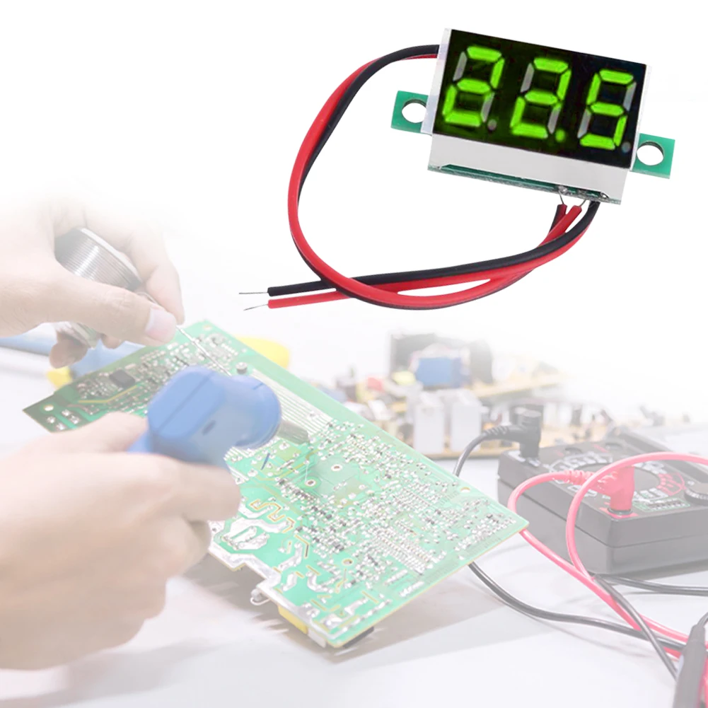 0.36 Inch LED Digital Mini Voltmeter Blue/Red/Green LED Display DC 4.5V-30V Volt Meter Gauge Voltage Panel Meter