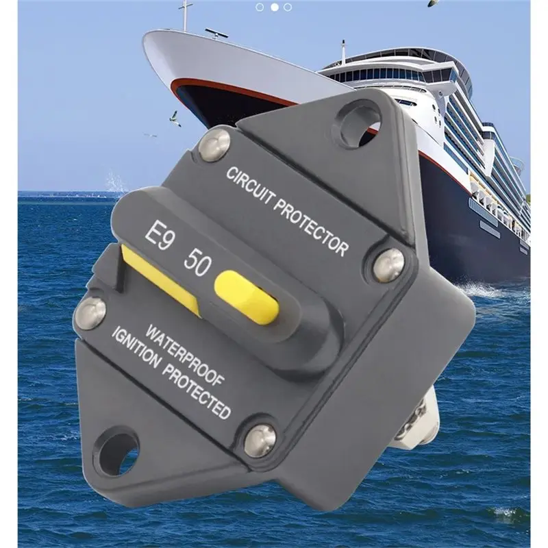 A84E-Motorhome Yacht Modification E9 Circuit Breaker Manual Reset Emergency Cut-Off Switch Embedded Installation 150A